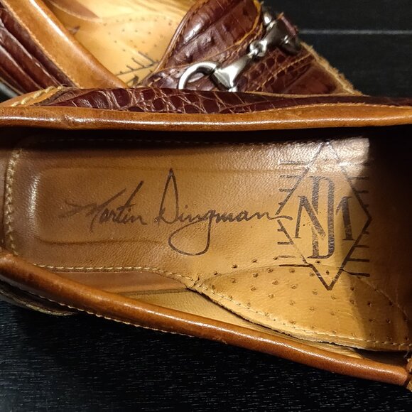 Martin Dingman Saxon Horse Bit Loafers Crocodile Grain Leather 8.5 M - Picture 10 of 10